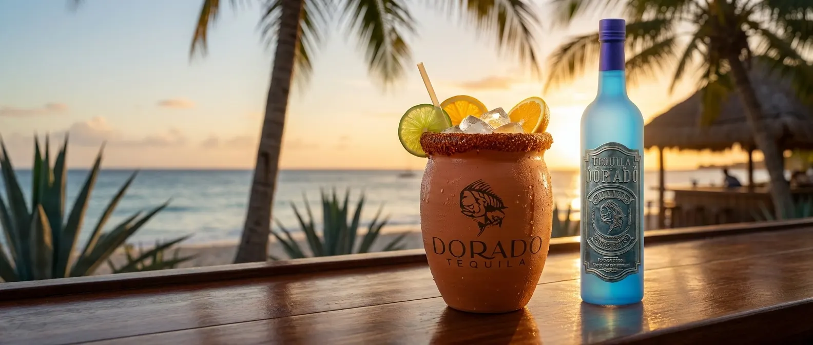 The Dorado Tequila collection at golden hour